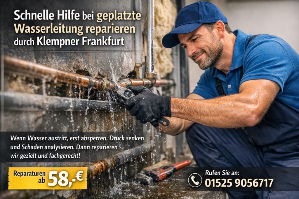 geplatzte wasserleitung reparieren