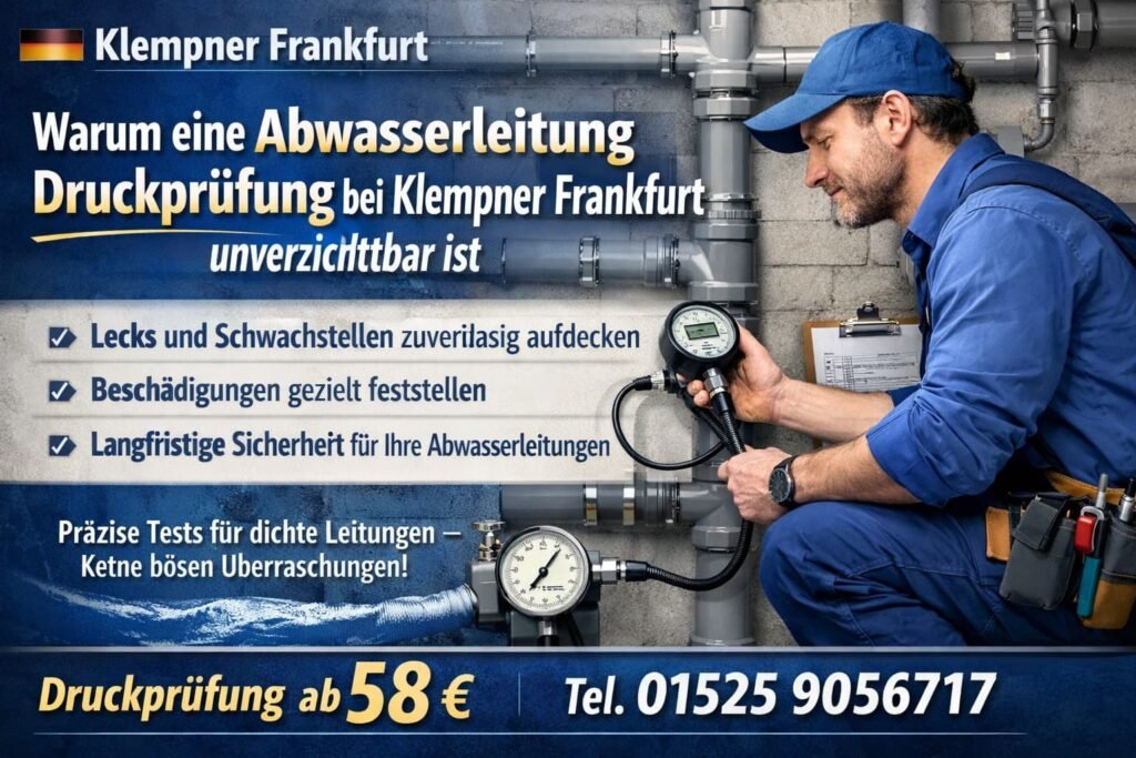 Abwasserleitung Druckprüfung