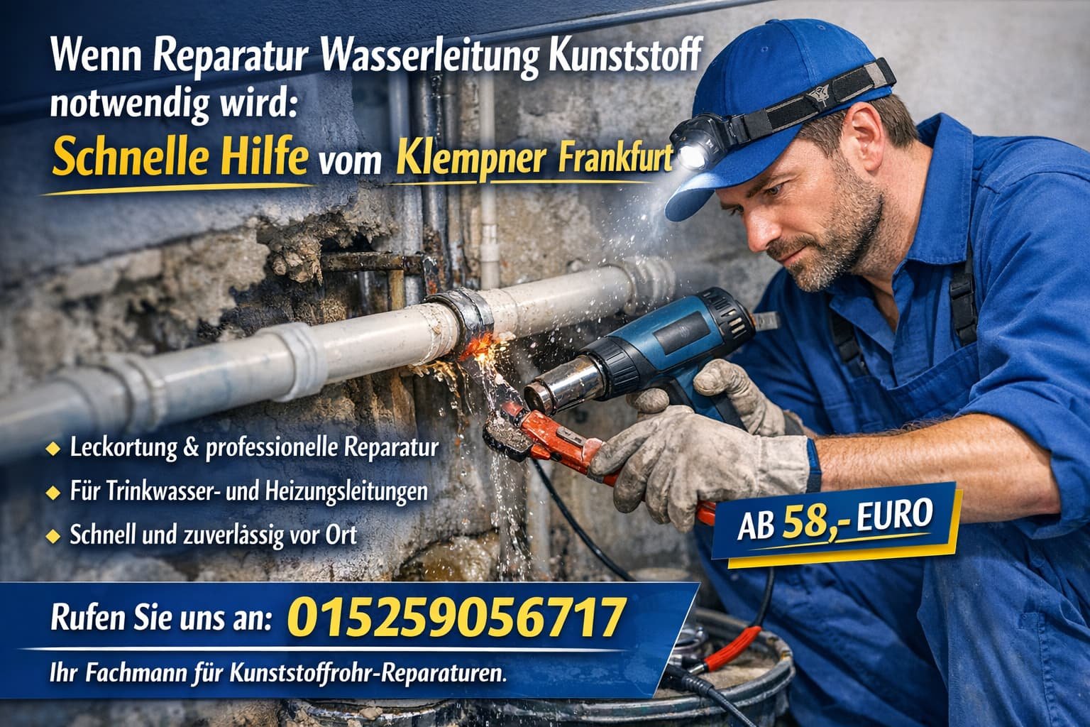 reparatur wasserleitung kunststoff