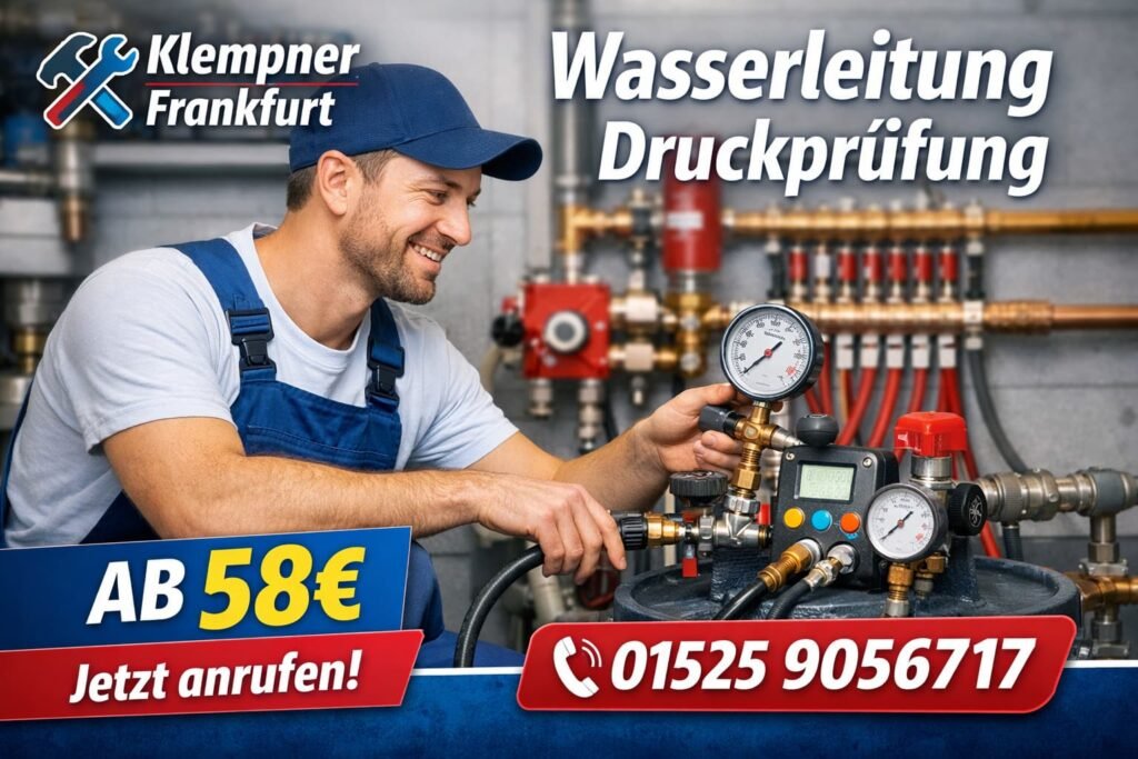 wasserleitung druckprüfung