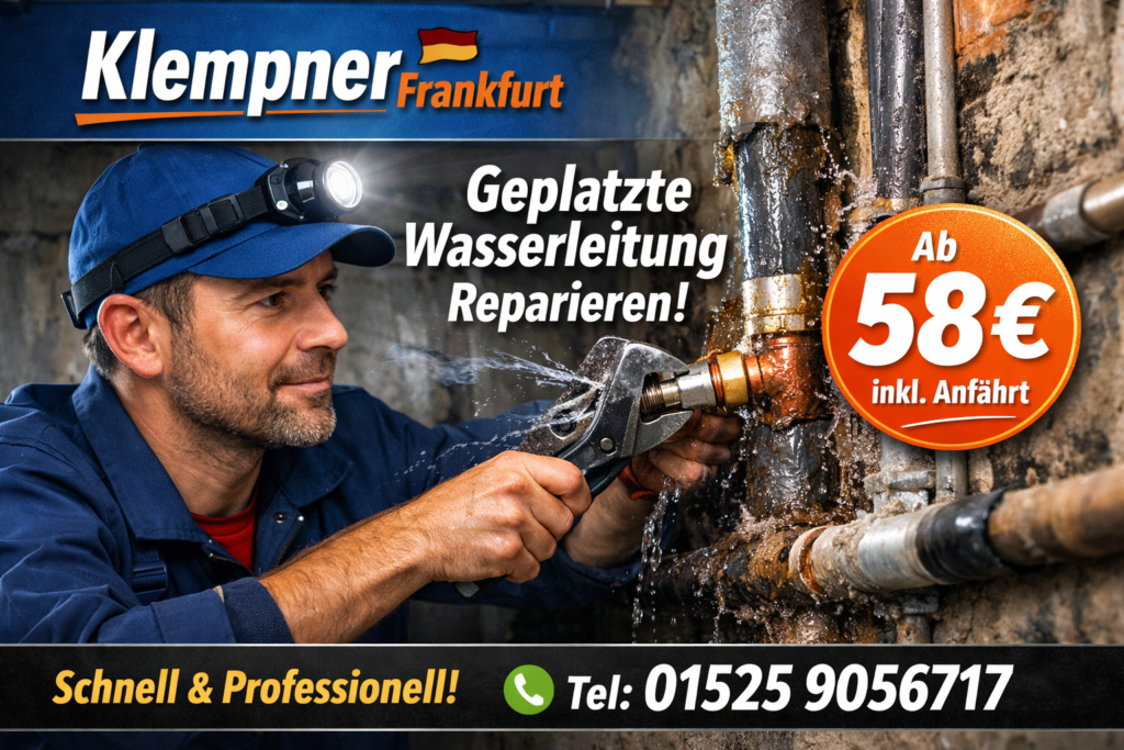 geplatzte wasserleitung reparieren