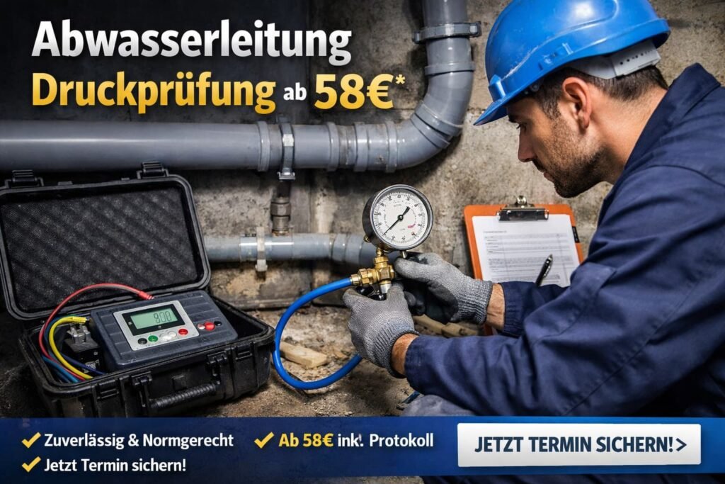 Abwasserleitung Druckprüfung
