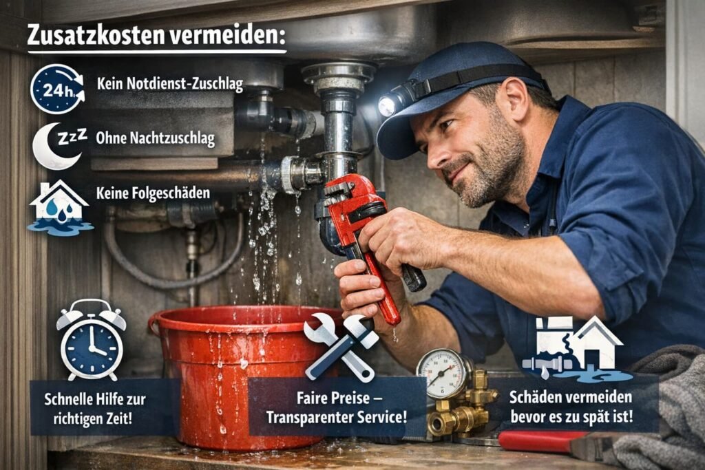 Plumber repariert verstopftes Rohr unter Spüle – Zusatzkosten vermeiden, Notdienst und Folgeschäden verhindern