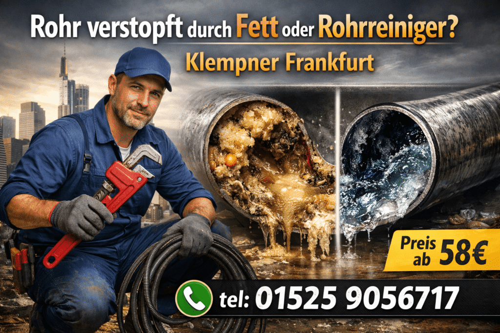 Rohr verstopft durch Fett oder Rohrreiniger