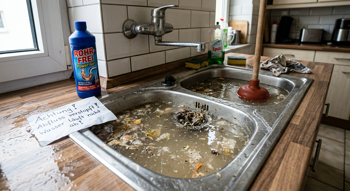 rohr verstopft wasser läuft nicht ab