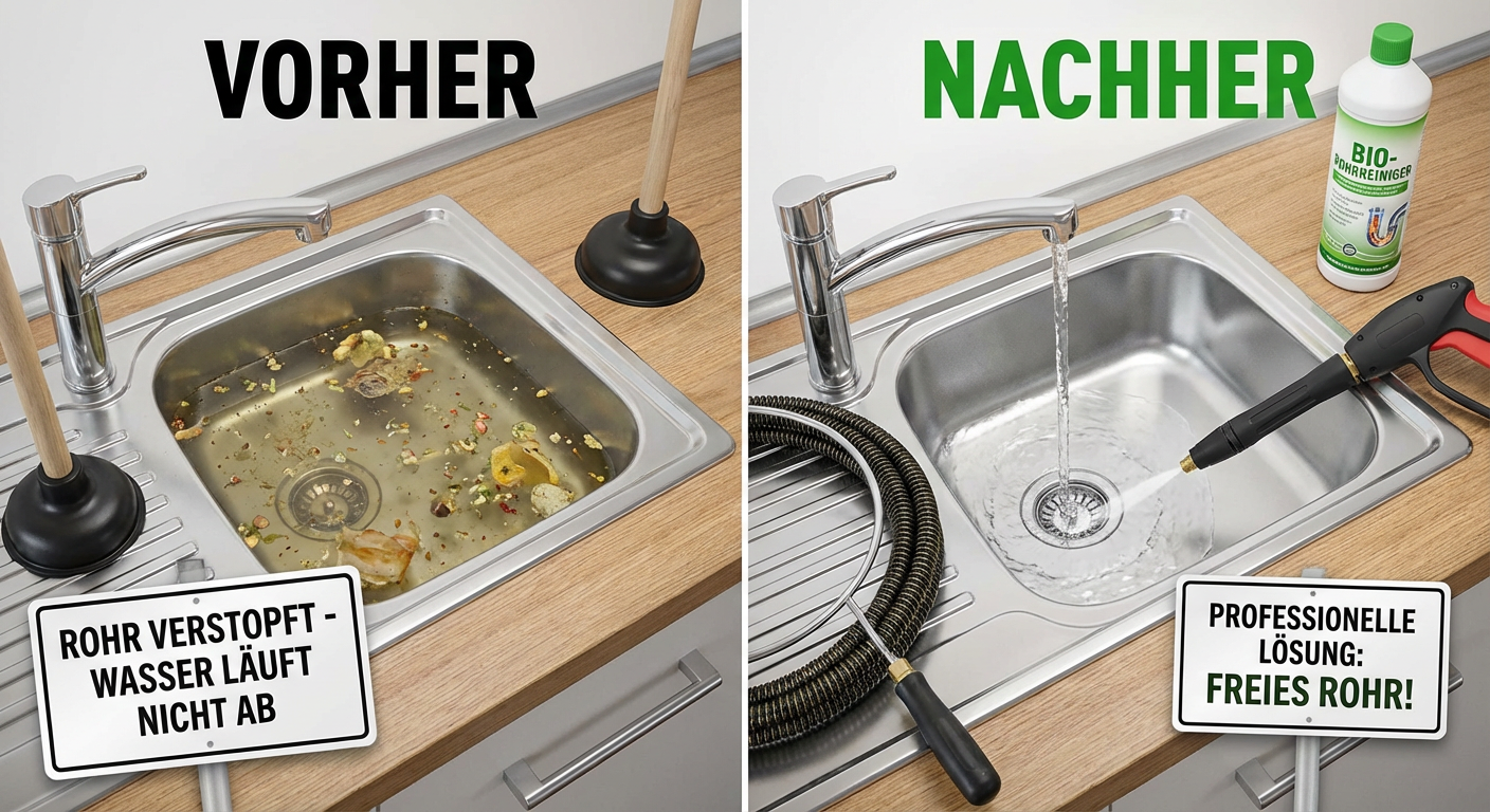 rohr verstopft wasser läuft nicht ab