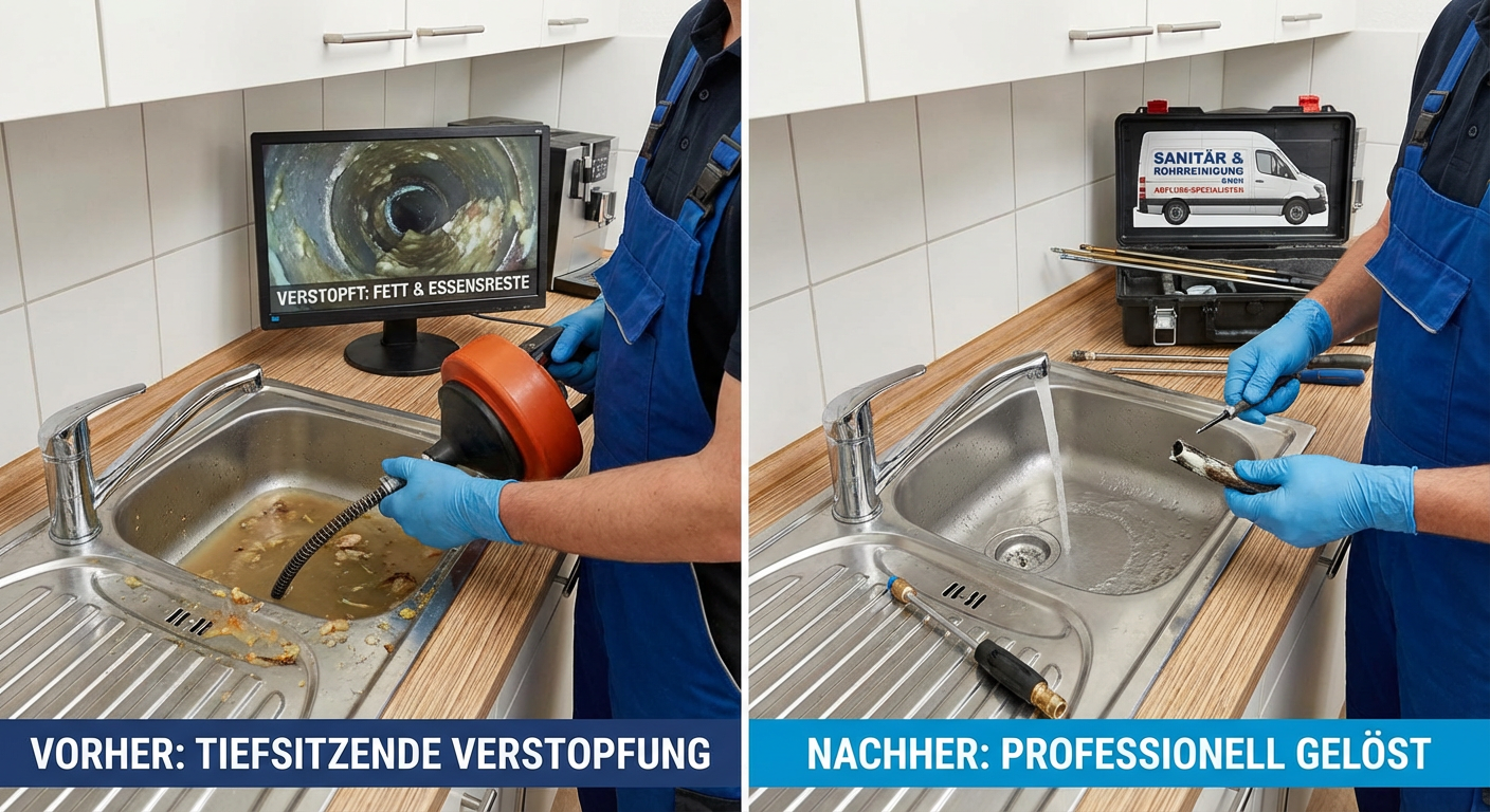 tiefsitzende verstopfung abfluss küche