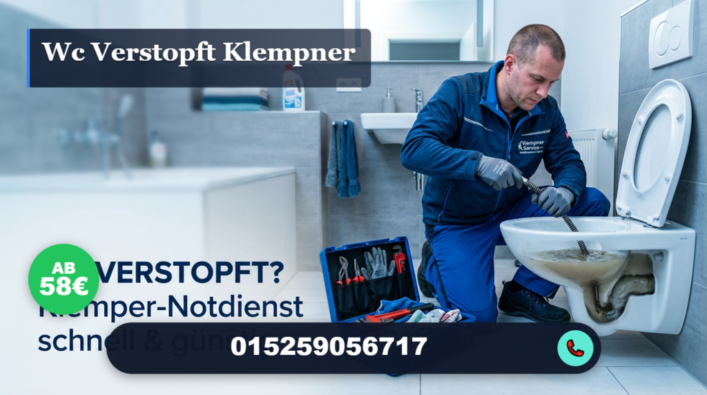 wc verstopft klempner