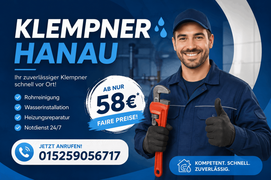 Klempner Hanau bei der Reparatur eines defekten Wasserrohrs und einer undichten Spüle