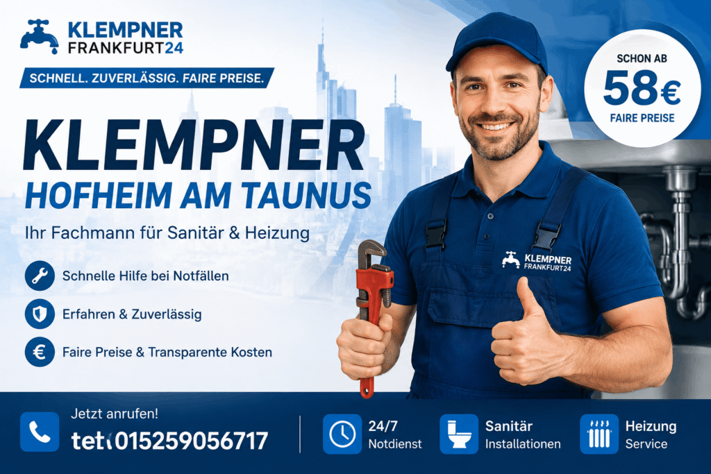 Klempner Hofheim am Taunus bei der Reparatur einer undichten Wasserleitung